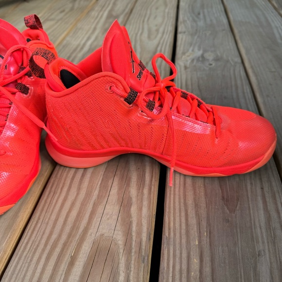 Jordan Super Fly 5 Infrared 23 (844677-606) Men’s size 7.5 Bright Mango EUC - Picture 8 of 15